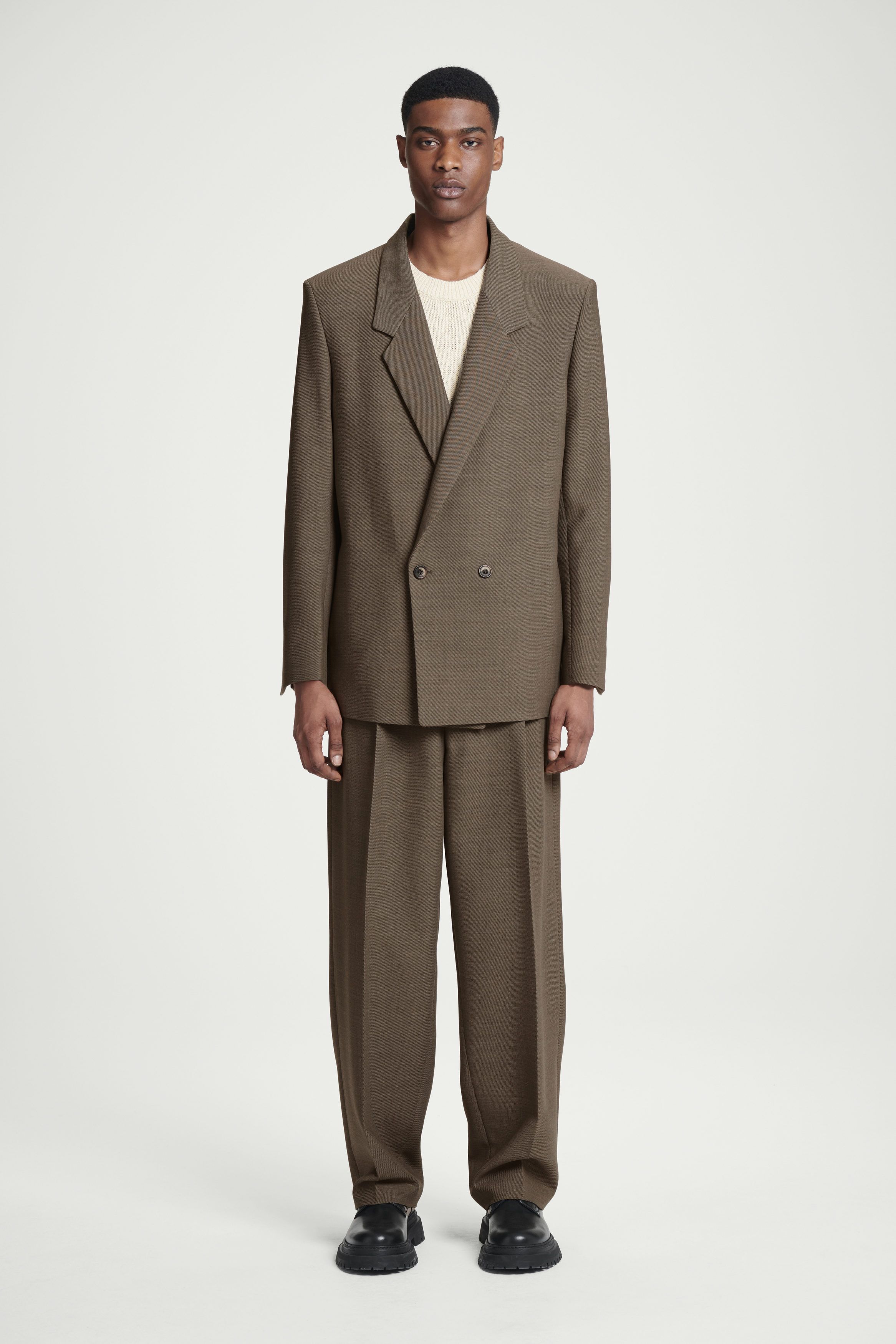 릴렉스 더블 버튼 울 블레이저 RELAXED DOUBLE-BREASTED WOOL-BLEND BLAZER 1250551001
