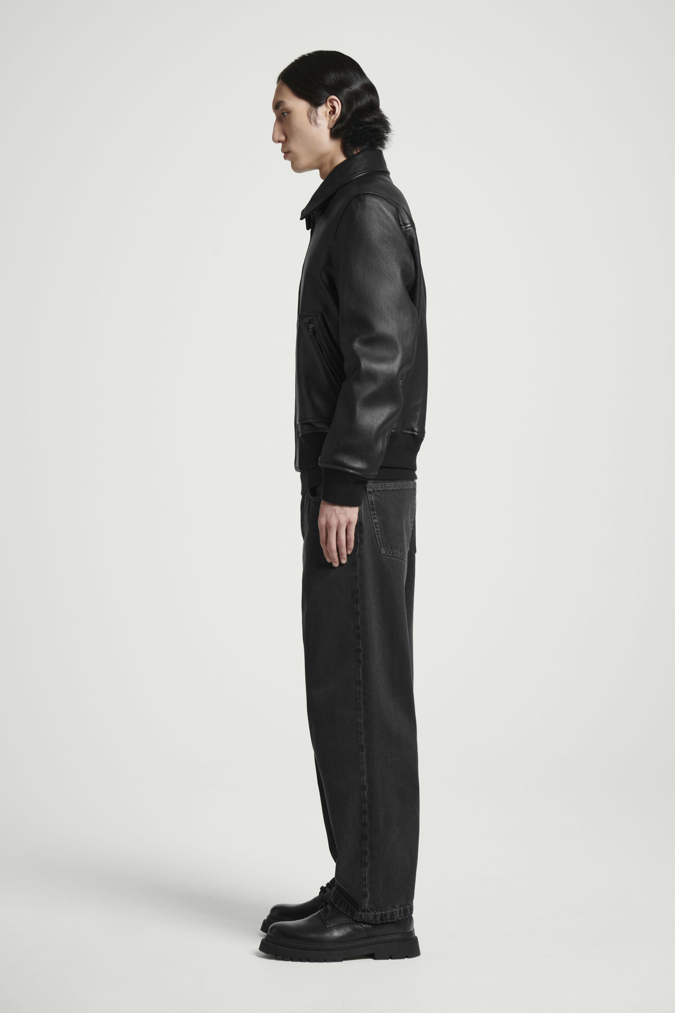 가죽 봄버 자켓 LEATHER BOMBER JACKET 1268933001