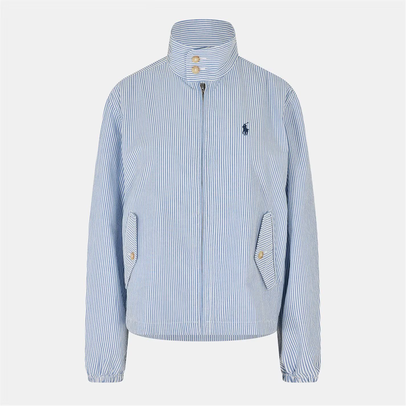 바람막이 자켓 Seersucker Windbreaker Jacket 602713 BLUE WHITE