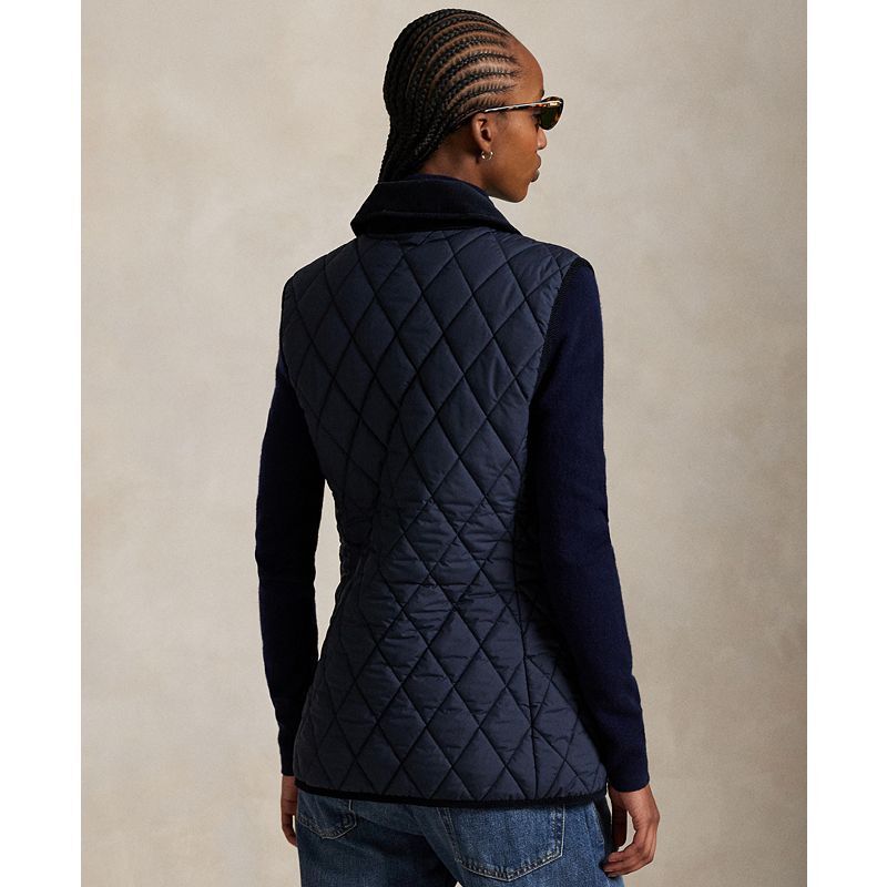 여성 퀼티드 베스트 Women's Corduroy-Trim Quilted Vest 20475167 Navy