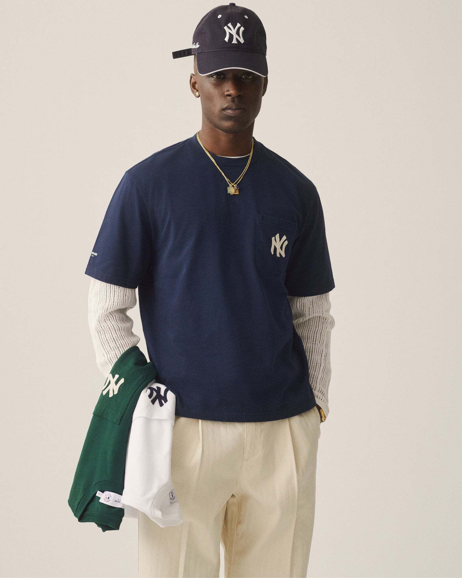 포켓 티셔츠 Yankees Chainstitch Pocket Tee 7261597270113