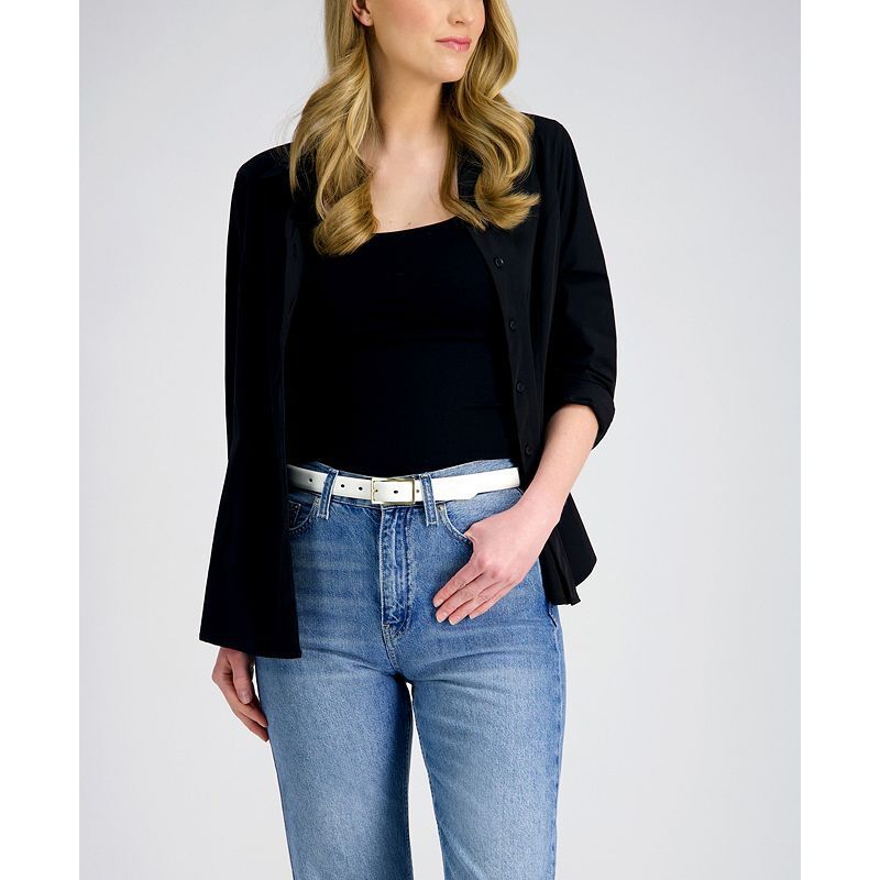 스키니 드레스 벨트 Skinny Center-Bar-Buckle Dress Belt 20510634 Bone
