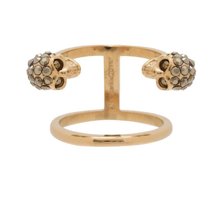 여성 더블 반지 Women's Skull Brass Double Ring 91601810