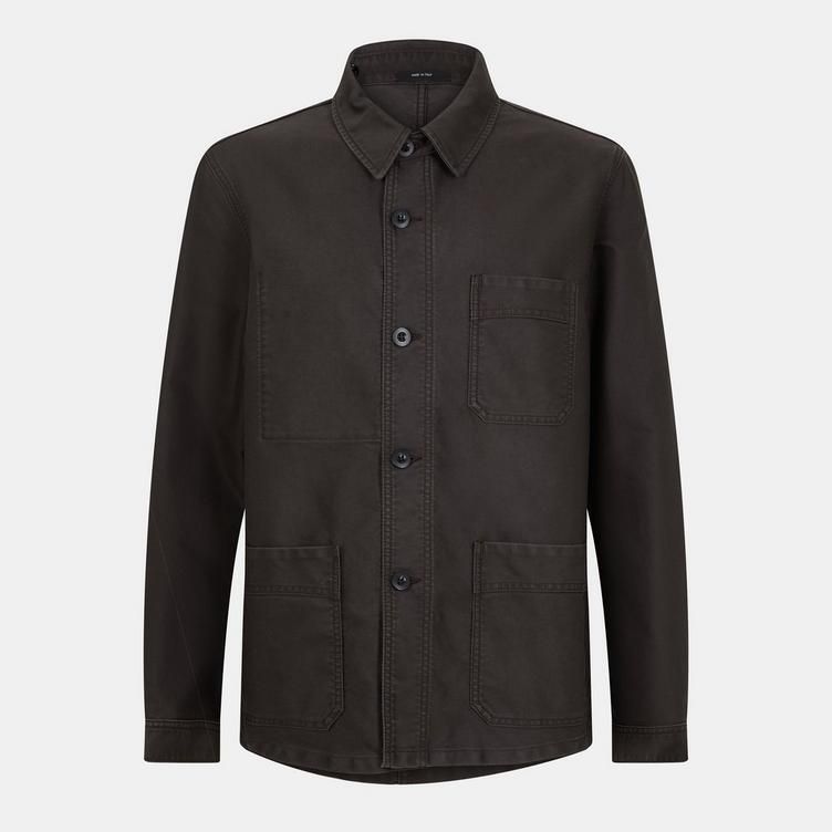 톰포드(Tom Ford) | 톰포드 스웨이드 프론트 짚 스루 자켓