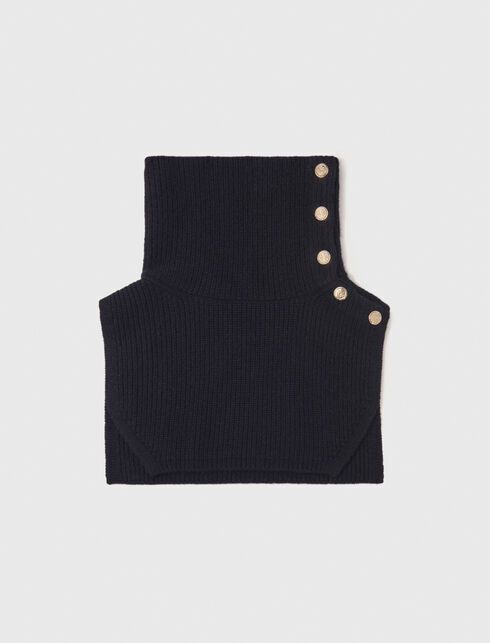 울 믹스 넥 카라 랩 Button-up wool mix collar wrap 3661601935862
