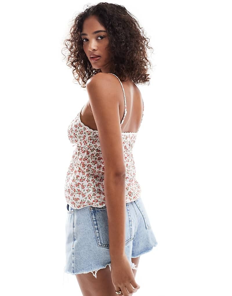코튼 캐미솔 Cotton On   Camisole in Crimson Kiss mit Spitzenborte 208467661Crimson Kiss
