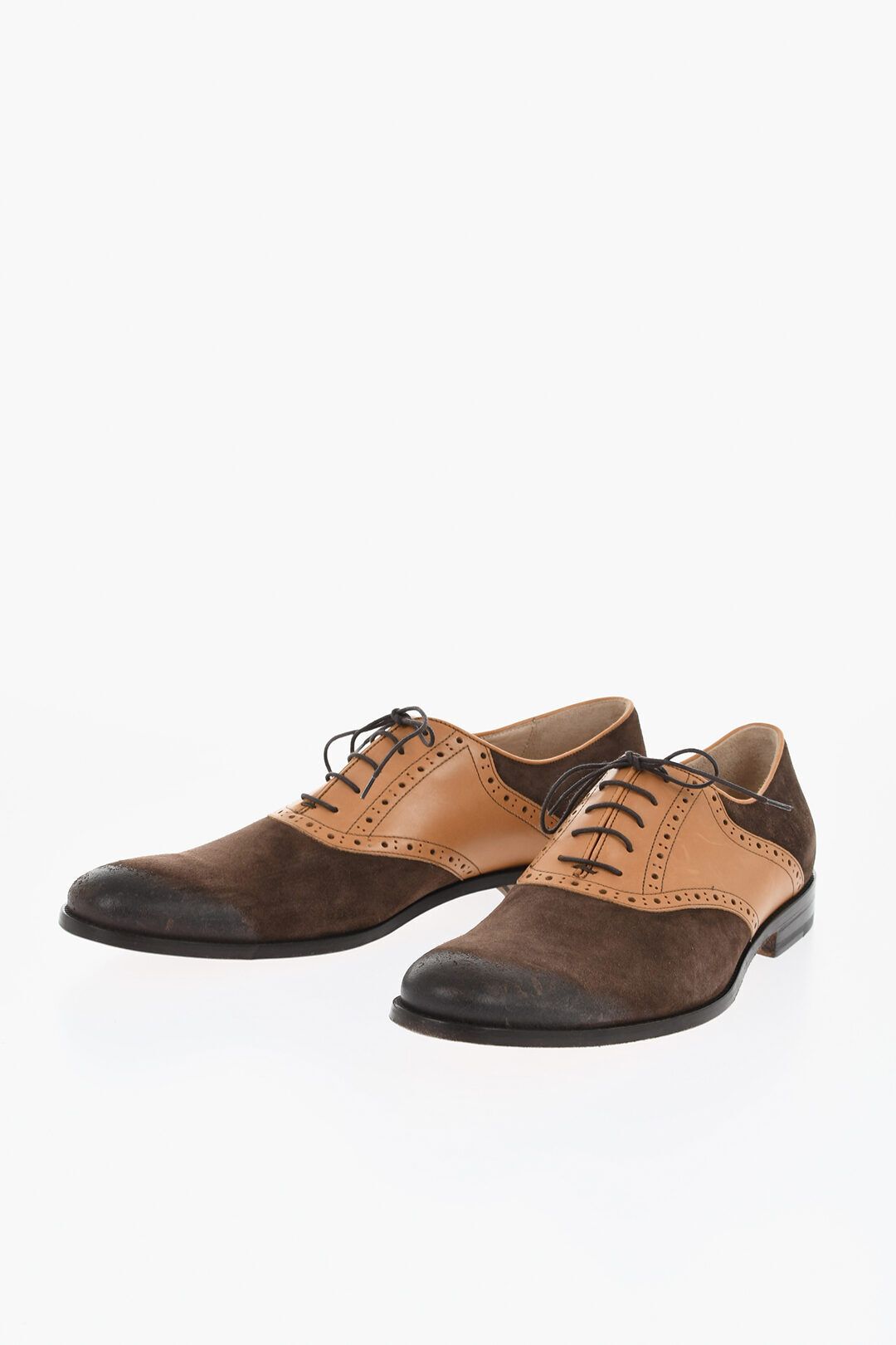 스웨이드 가죽 쿼터 옥스포드 신발 Suede and Leather Quarter Brogues Oxford Shoes 655254