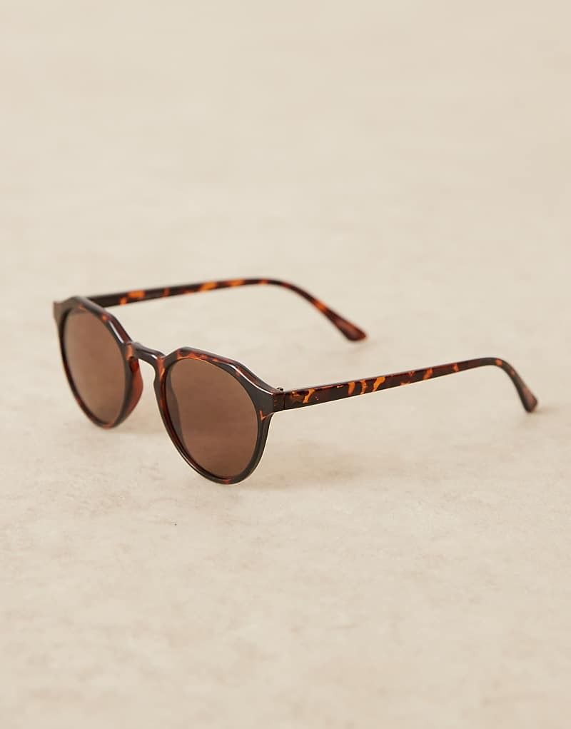 Runde Sonnenbrille in brauner Schildpatt-Optik 208226246Demitasse