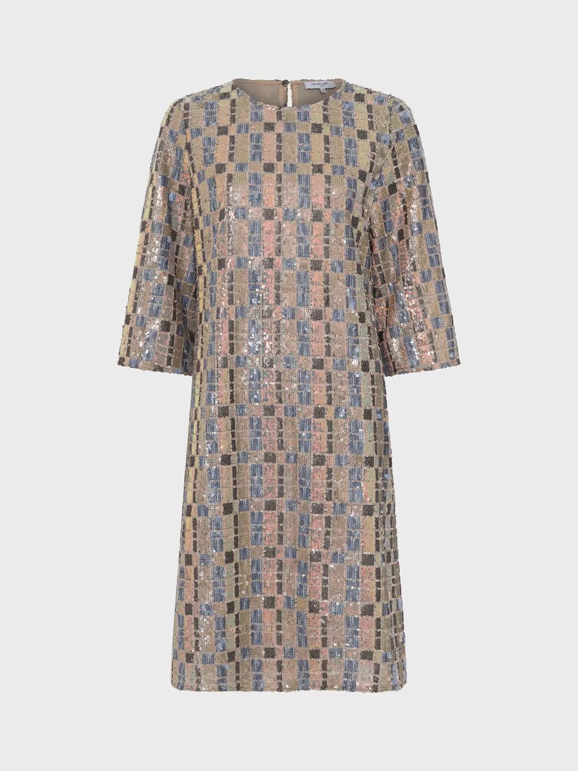 라운드 넥 시퀸 드레스 Paty Round Neck Sequin Dress, Bluesky 113130473