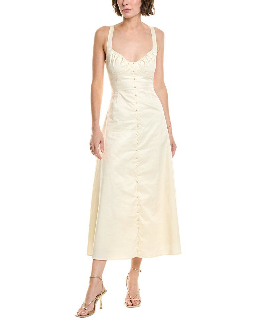 버튼 미디 드레스 WeWoreWhat Ruched Cup Button Midi Dress 1411430904
