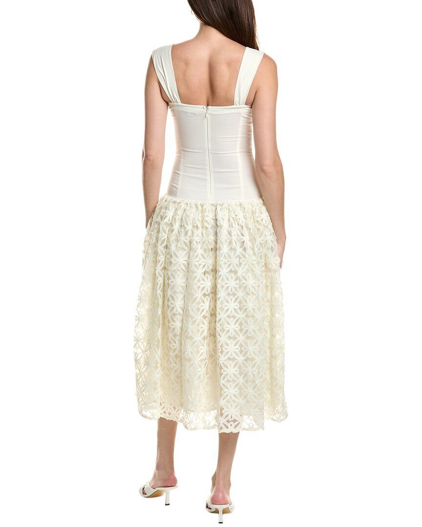 코르셋 레이스 스커트 미디 드레스 WeWoreWhat Corset Lace Skirt Linen-Blend Midi Dress 1411009772