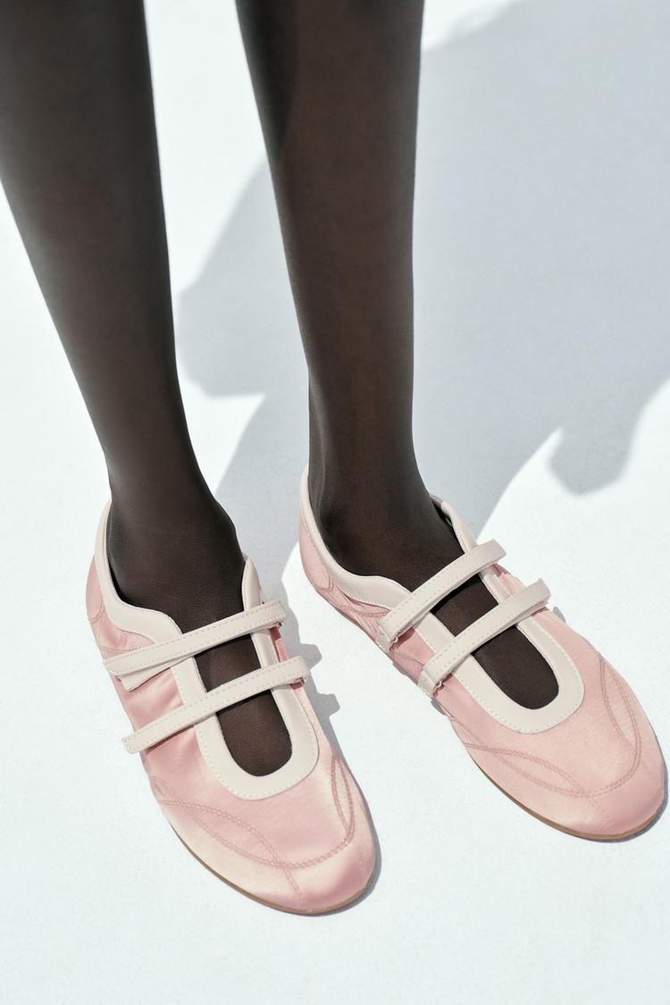 새틴 이펙트 발레리나 SATIN EFFECT TOPSTITCHED BALLERINAS 452744111