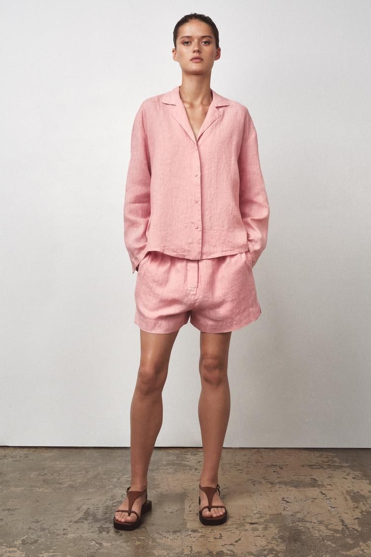 컬렉션 린넨 셔츠 ZW COLLECTION 100% LINEN SHIRT 455947749