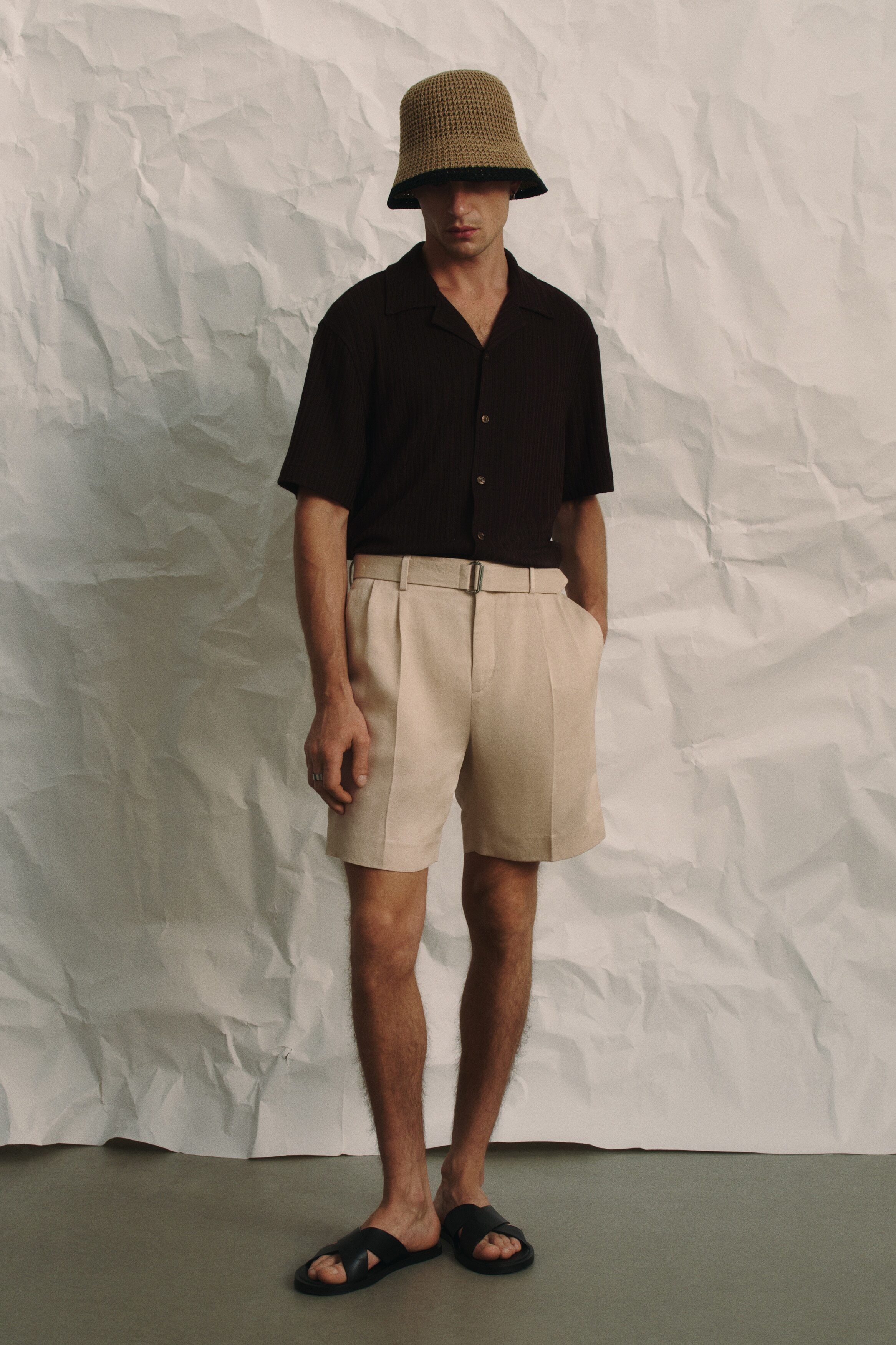 루즈 핏 골지 니트 셔츠 Loose Fit Rib-knit resort shirt 1285132001