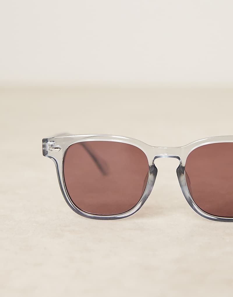 & Sonnenbrille mit burgunderroten Glasern und grauem Kristallrahmen 207790413Hellgrau