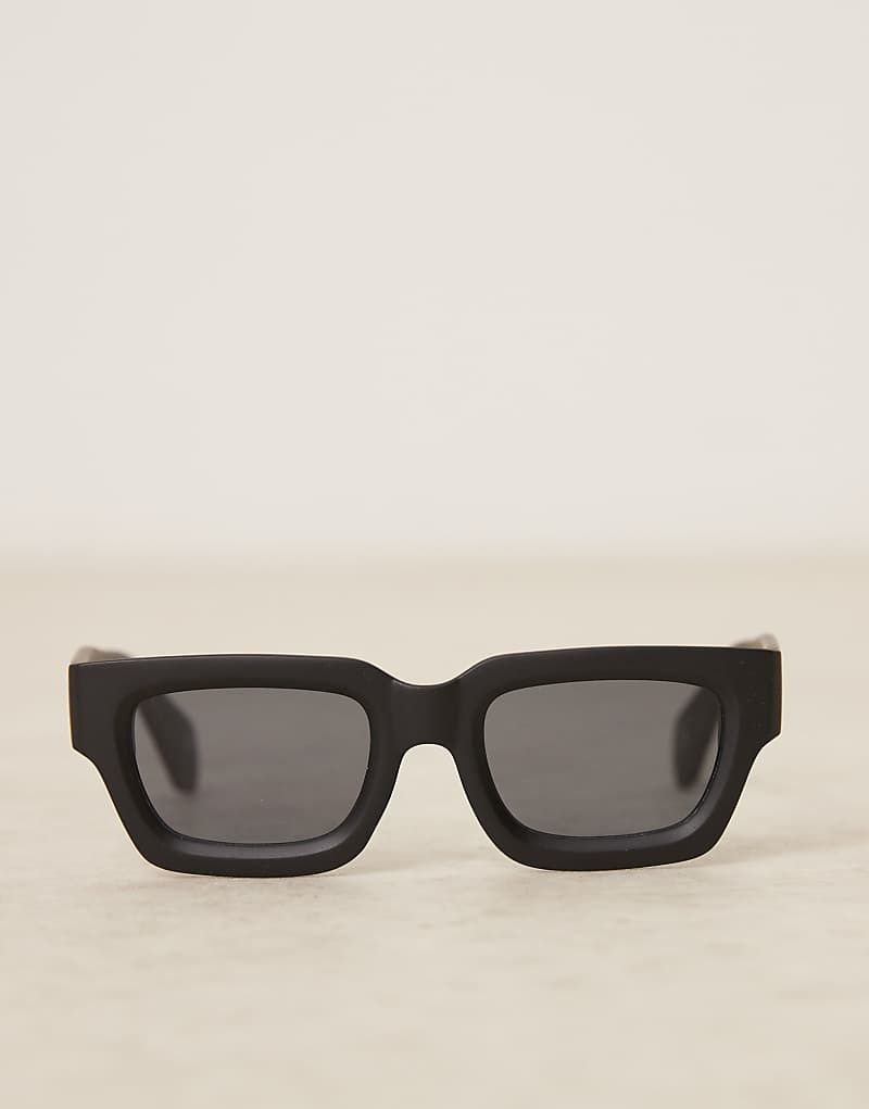 & Eckige, klobige Sonnenbrille mit getonten Glasern und schwarzem Gestell 207809975SCHWARZ