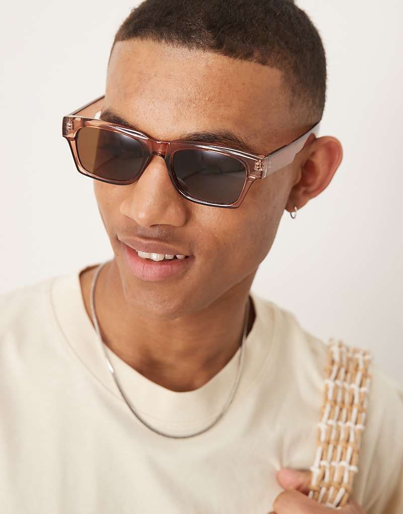 & Eckige Sonnenbrille mit braunem Gestell und braunen Glasern 207834345BRAUN