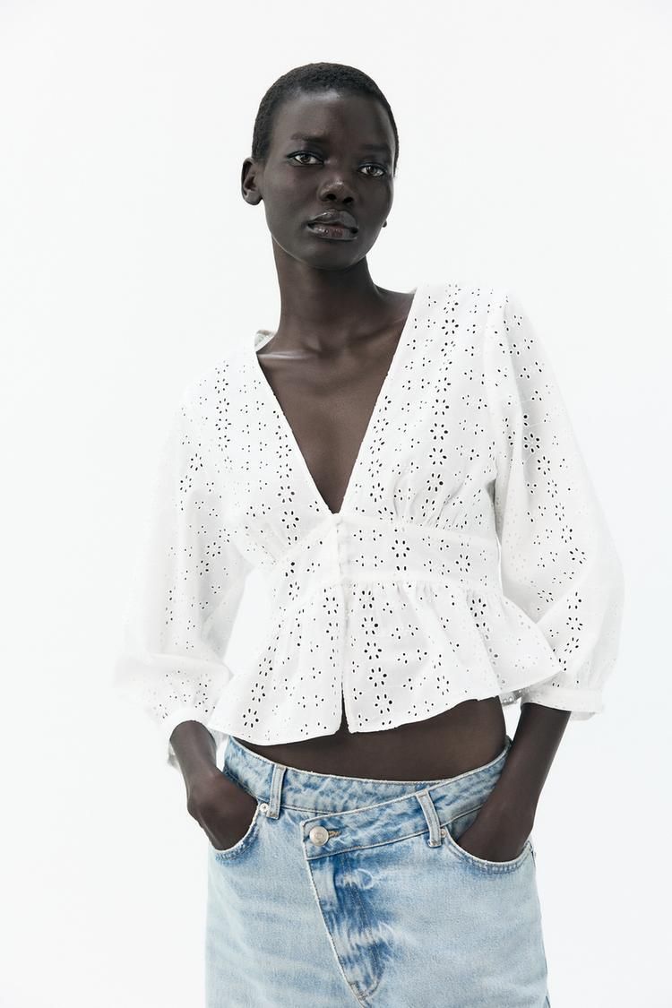 자수 셔츠 CUTWORK EMBROIDERY SHIRT 450770302