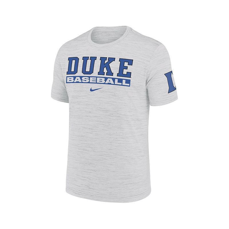 남성 아쉬 듀크 블루 야구 퍼포먼스 티셔츠 Men's Ash Duke Blue Devils Velocity Baseball Wordmark Stack Performance T-Shirt 22120633 Ash