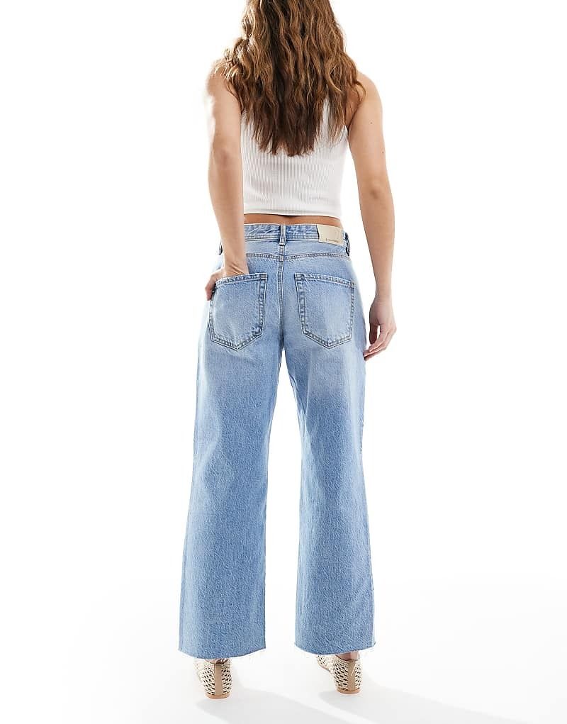블루 D96   Gerade geschnittene Cropped-Jeans in Blau 209064120Mittelblau