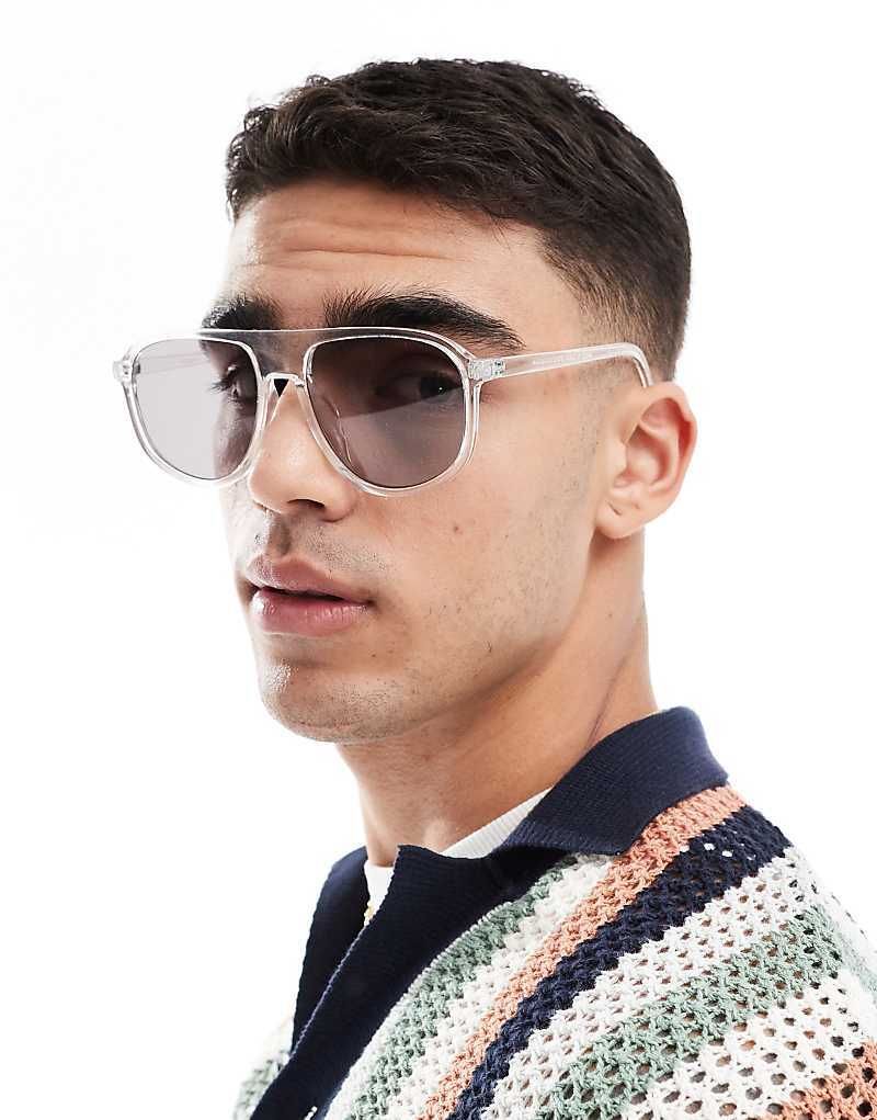 & Pilotensonnenbrille mit transparenter Kristalleinfassung und getonten Glasern 207834439TRANSPARENT