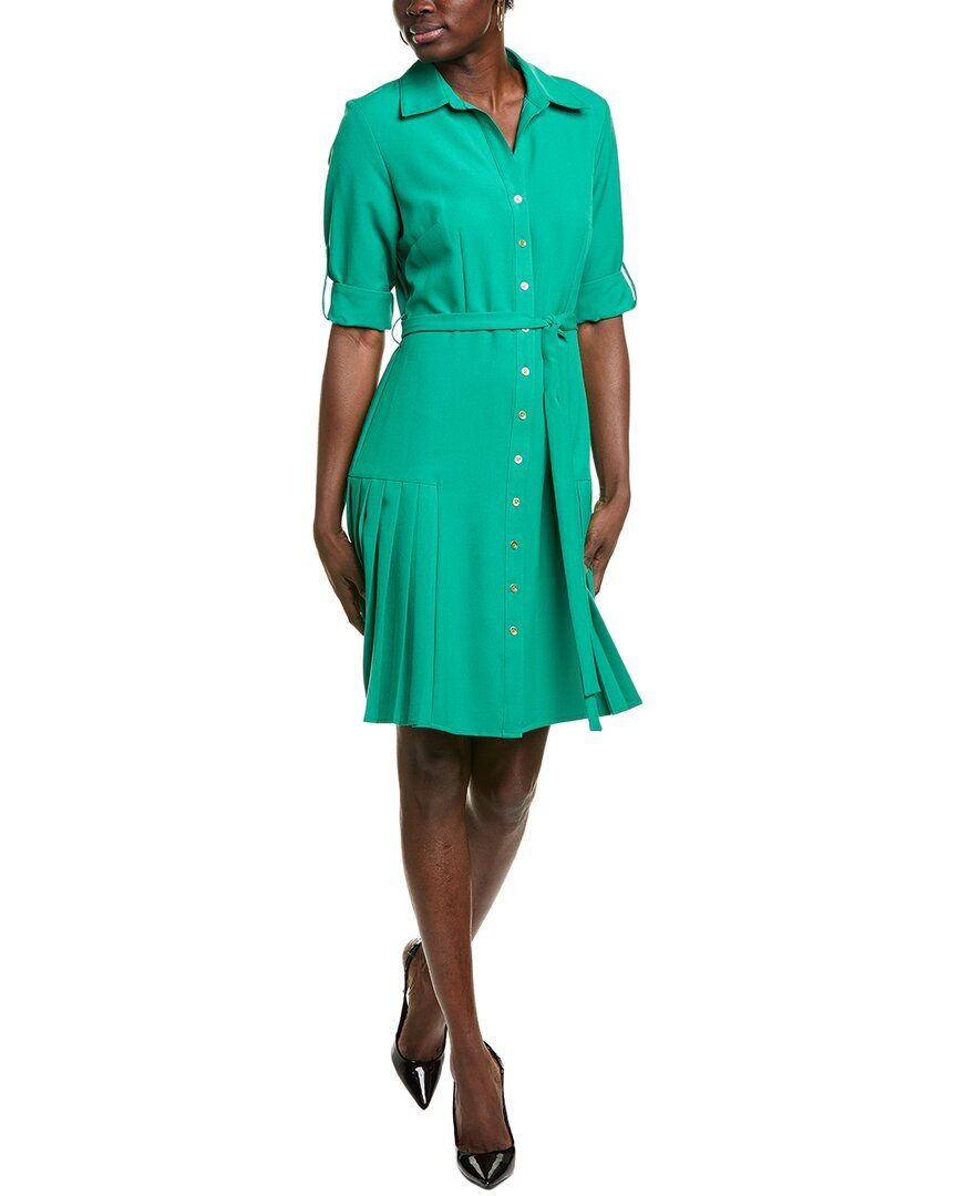 플리츠 Sharagano Pleated Hem Shirtdress 1050309479
