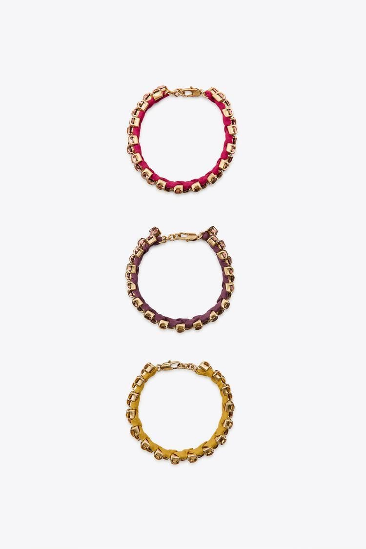 팩 오브 우븐 PACK OF 3 GEM WOVEN BRACELETS 452723662