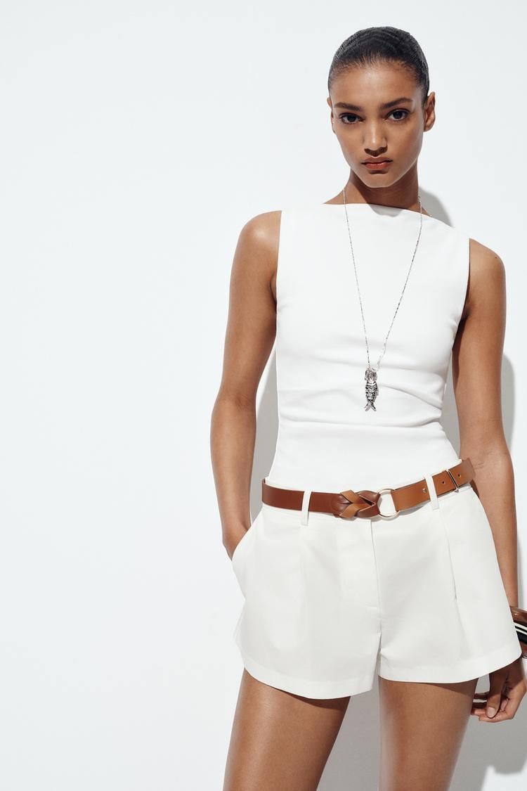 벨트 플레어 버뮤다 바지 BELTED FLOWING BERMUDA SHORTS 462397306
