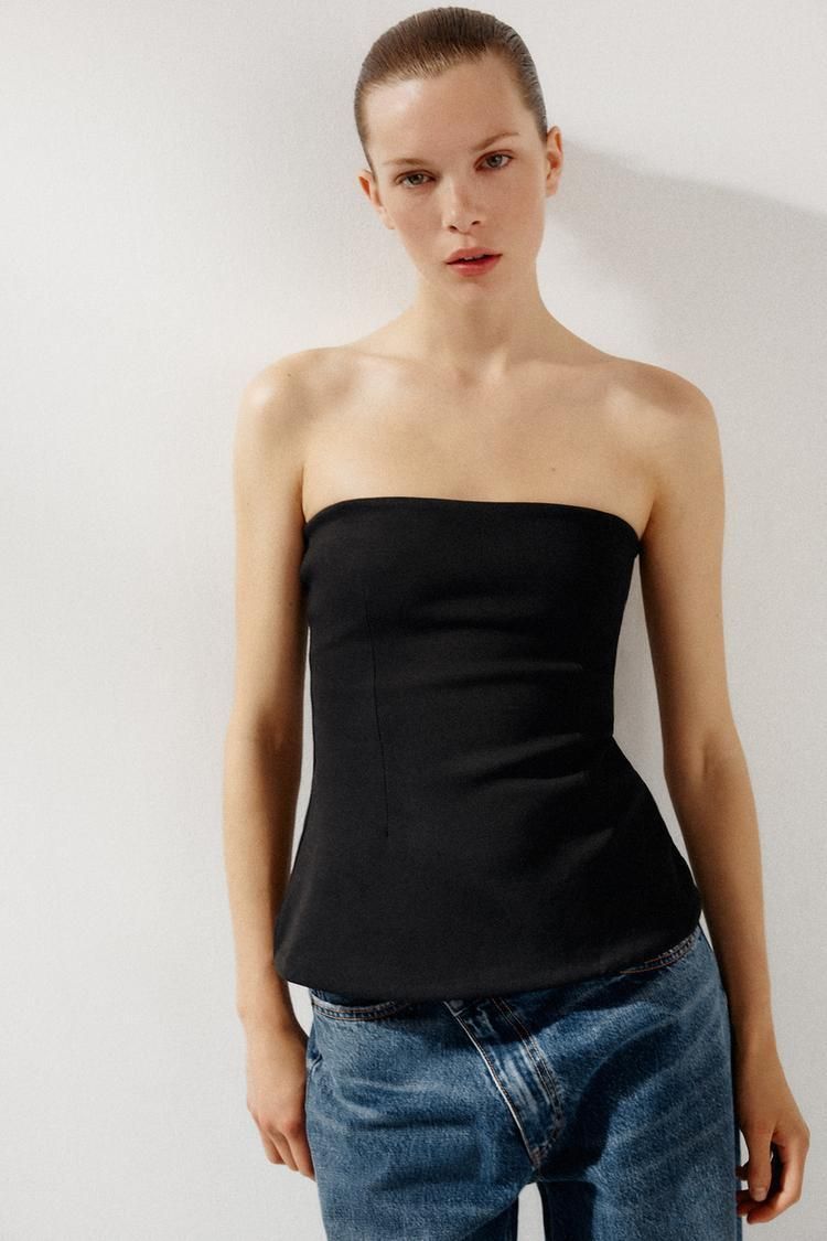 탑 INTERLOCK BANDEAU TOP 463813250