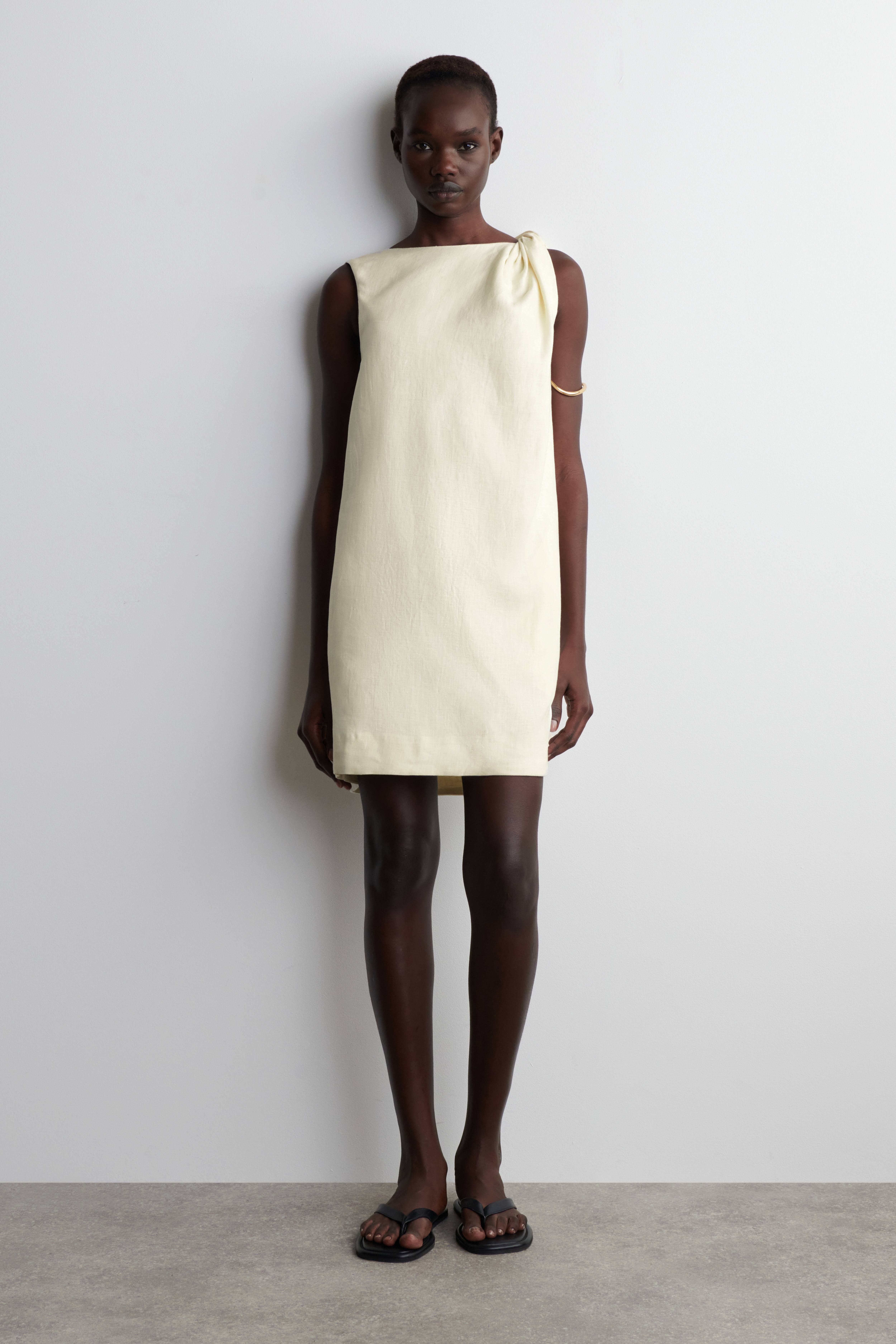 린넨 미니 드레스 TWIST-DETAIL LINEN MINI DRESS 1282678002