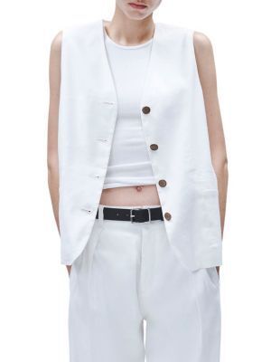 샬롯 베스트 Charlotte Linen-Blend Vest 0400022689542 WHITE