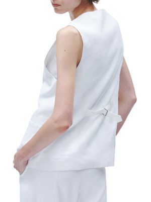 샬롯 베스트 Charlotte Linen-Blend Vest 0400022689542 WHITE
