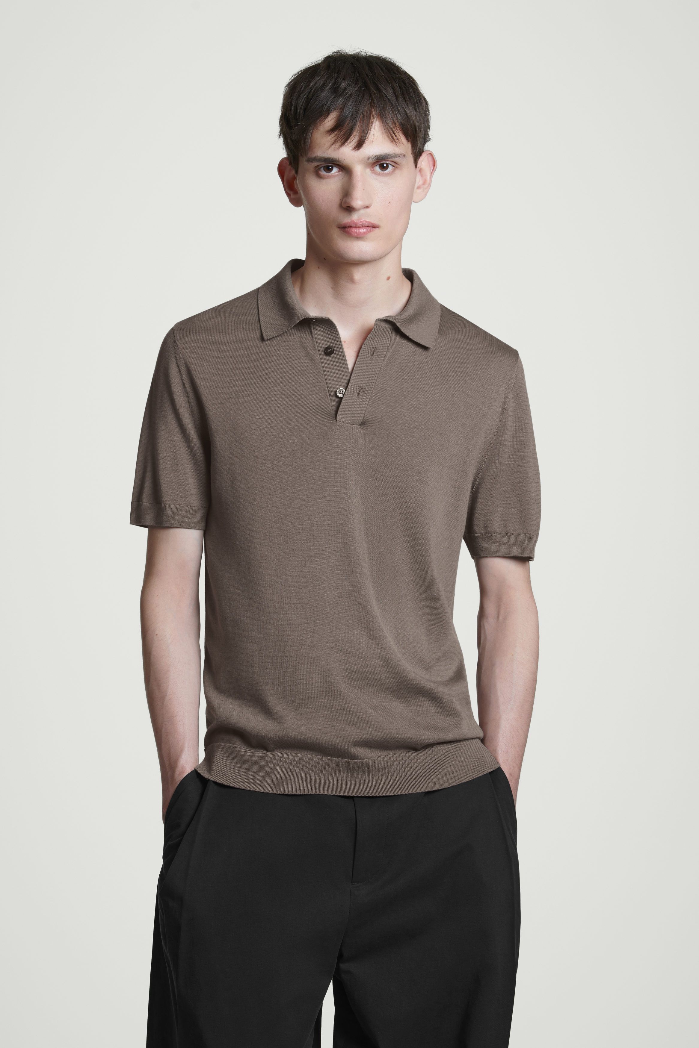 슬림 니트 실크 폴로 셔츠 SLIM KNITTED SILK POLO SHIRT 1126010015