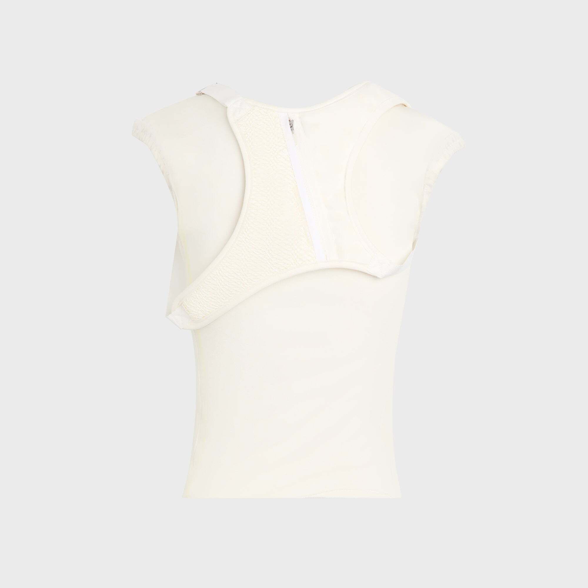 헨리 탑 백 스트랩 화이트 Hyein Seo Henley Top With Back Strap - White 8285473276032