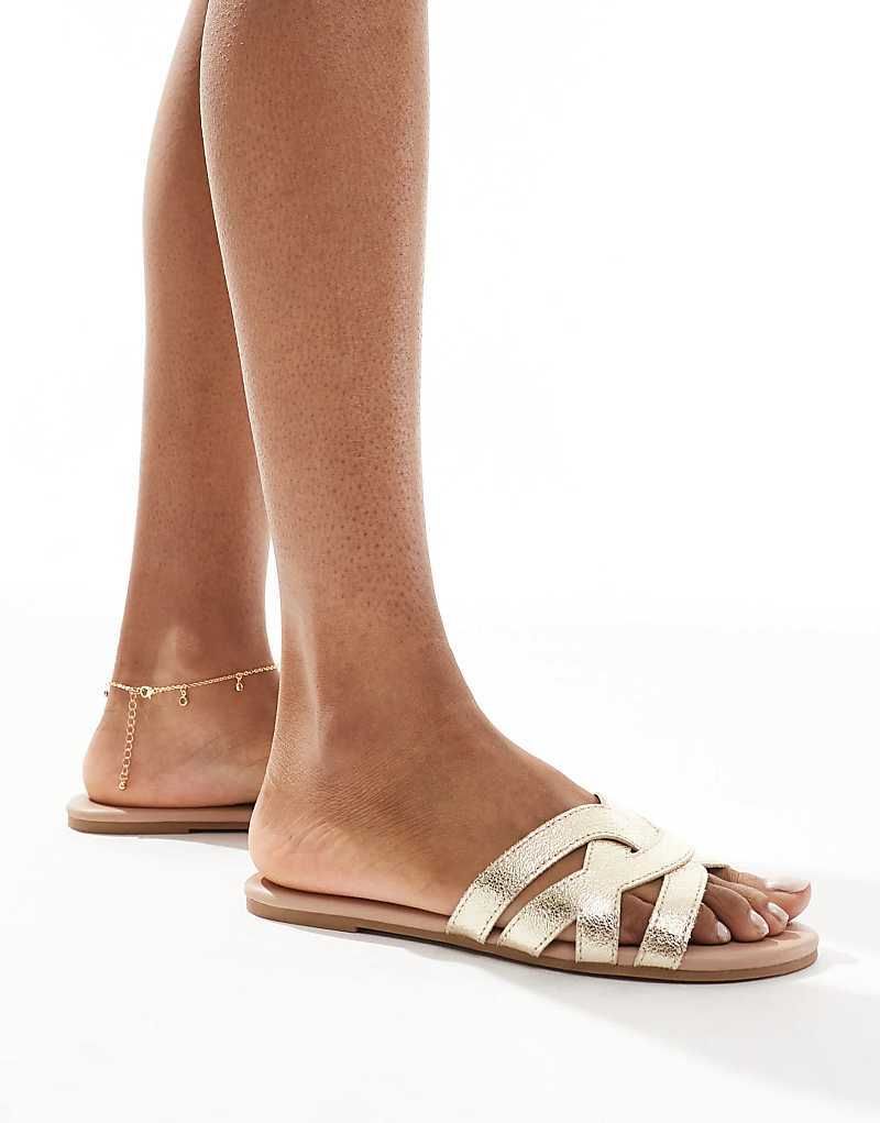 골드 Sandalen in Gold mit Flechtdesign 208158916GOLD