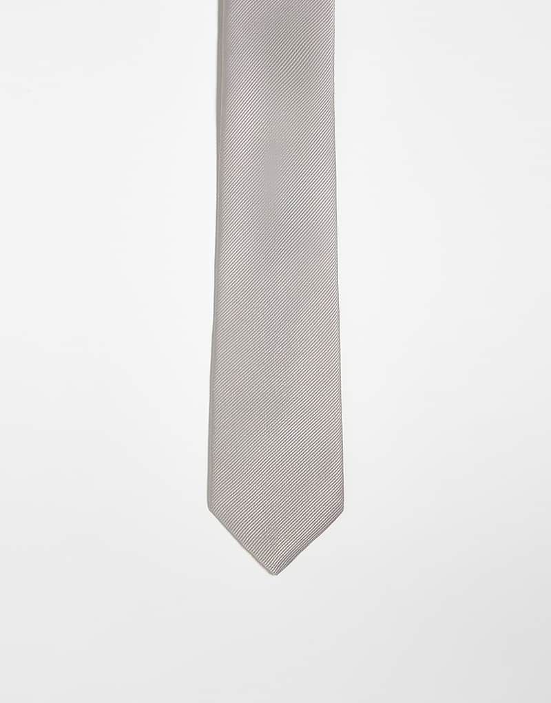 Satin-Krawatte in Steinbeige 207985612STEIN