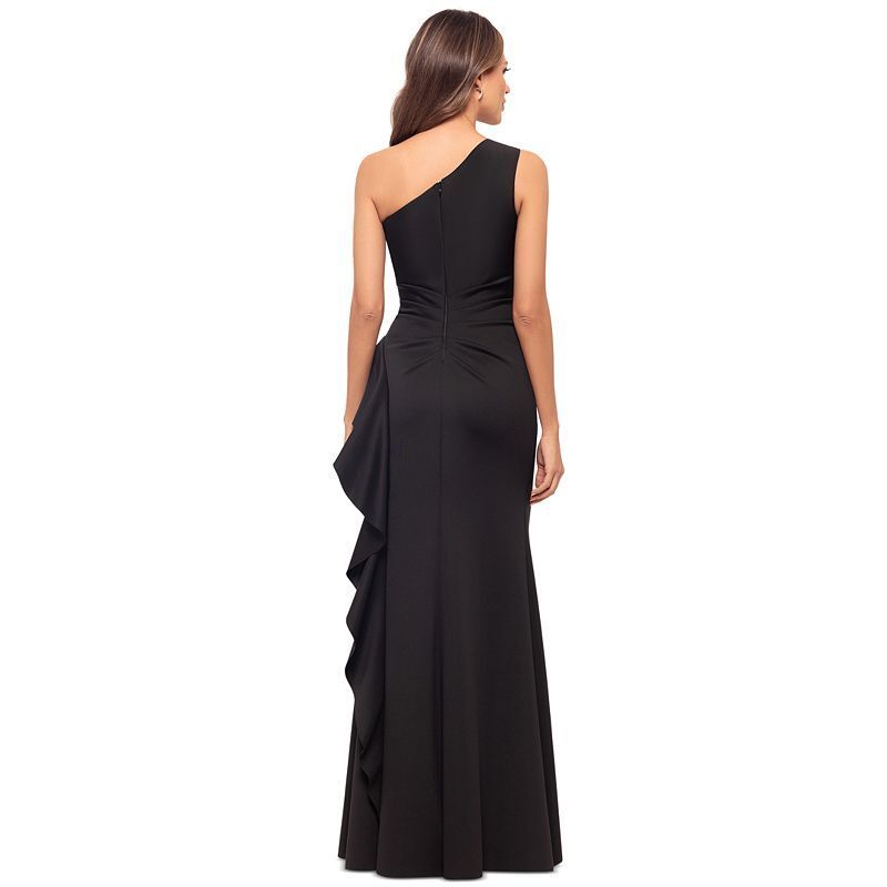 쁘띠 원숄더 이브닝 드레스 Petite Gathered-Waist One-Shoulder Evening Gown 19503295 Black