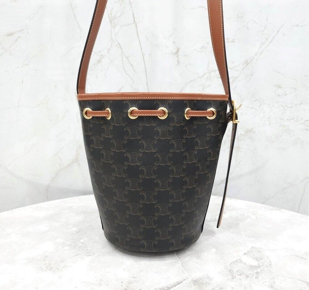 Celine New Small Drawstring Bag Triomphe Canvas 191142BZJ