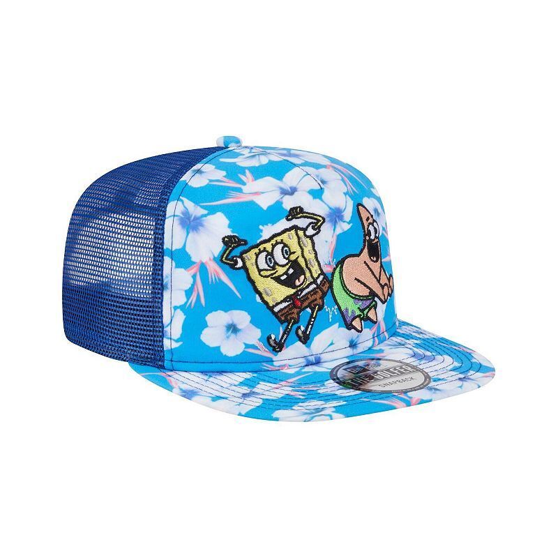 남성 블루 플로랄 스냅백 모자 Men's Blue SpongeBob SquarePants Floral Golfer Snapback Hat 22935314 Blue