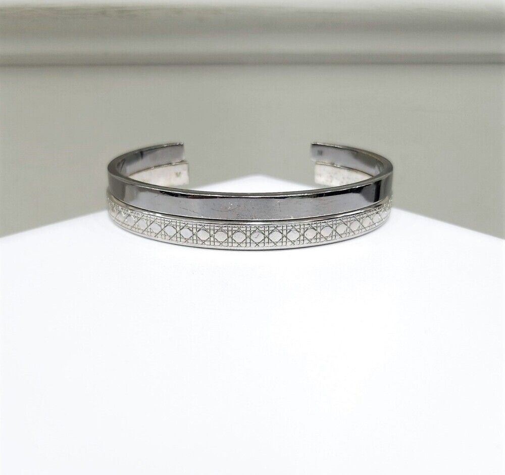 Dior Silver Cannage Bangle Bracelet Set 100674694 | eBay