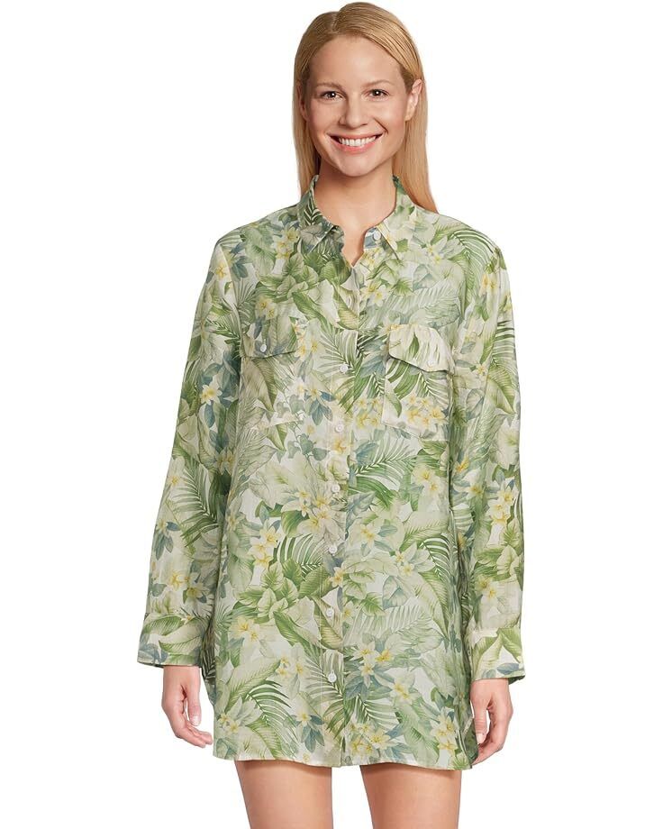 여성 포켓 셔츠 Women's Tommy Bahama Paradise Fronds Pocket Bf Shirt  995659014