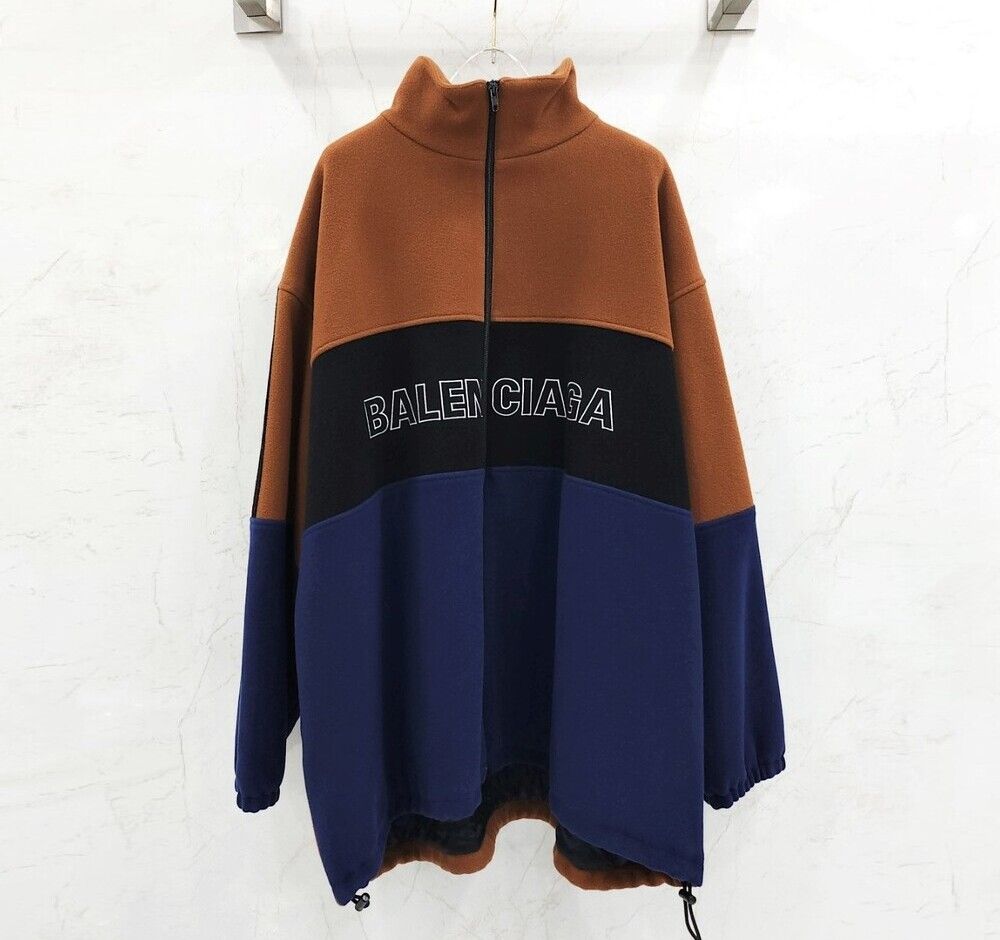 Balenciaga Wool Zip-Up Padding Jacket with Logo SKU: 48