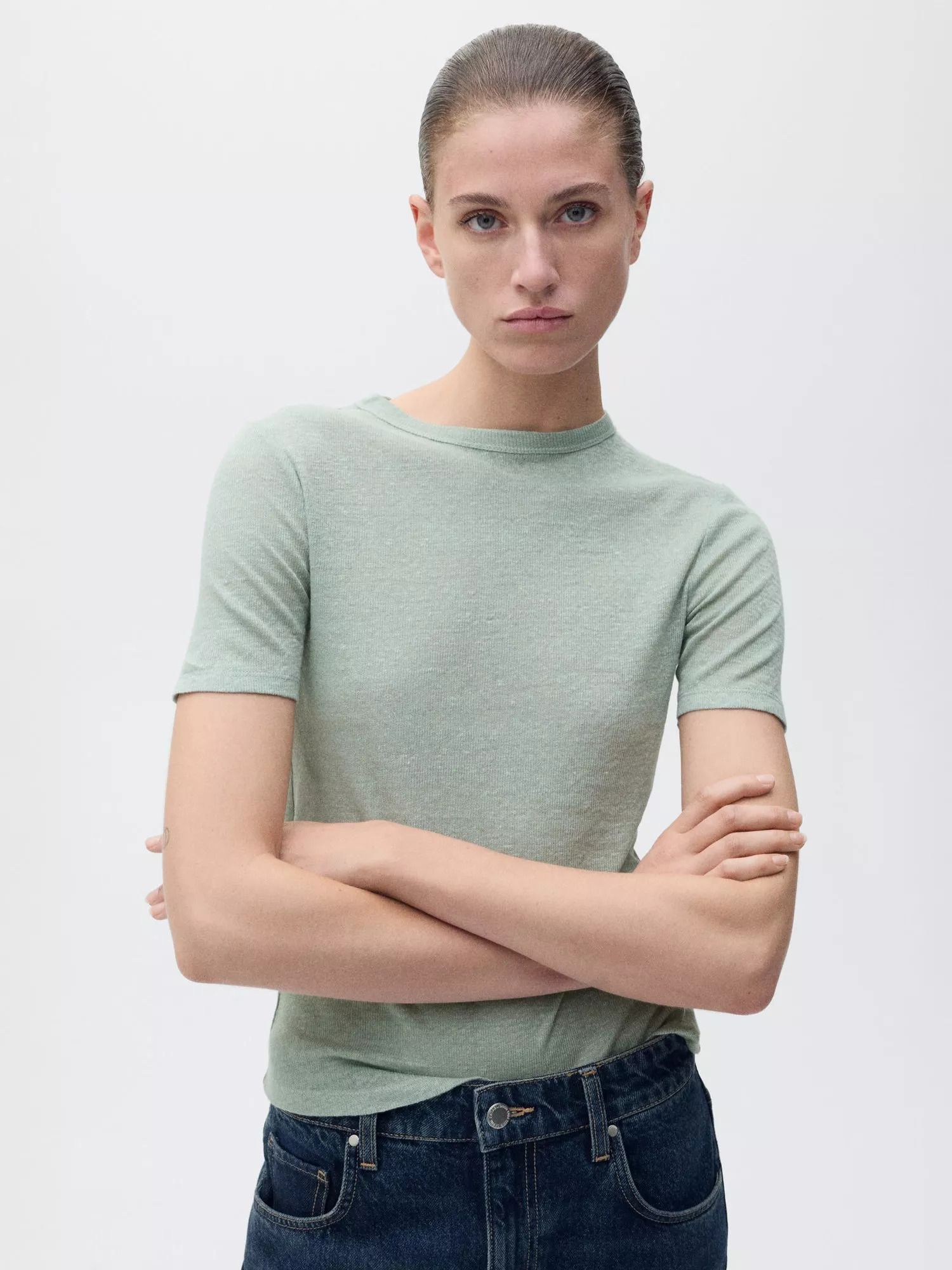 린넨 티셔츠 Vilaflor Linen T-Shirt 113517487 Green
