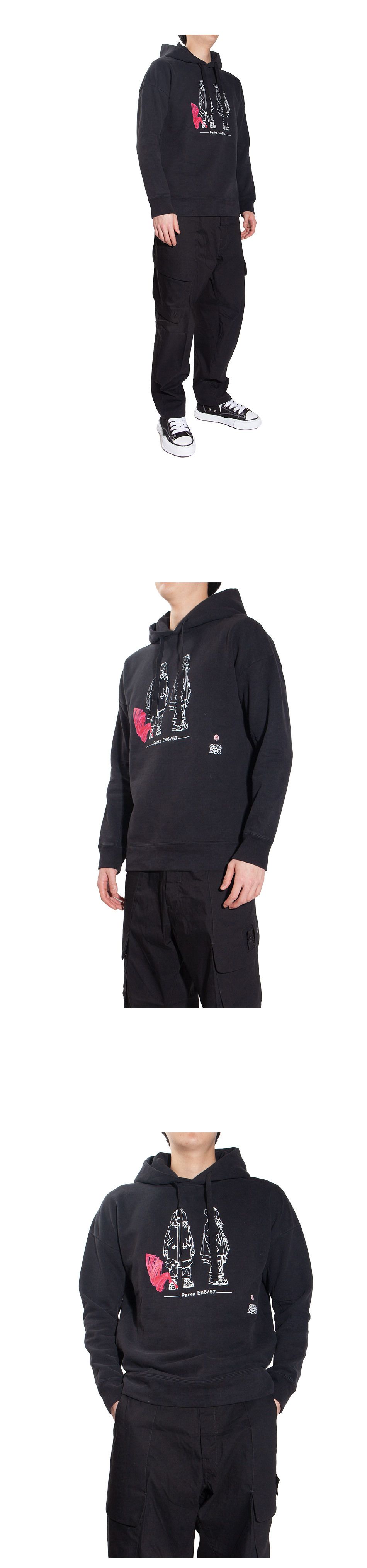 x 박스  TEN C X GANG BOX 가먼트 다이드 후드티셔츠 22CTCUF08198 999 1030