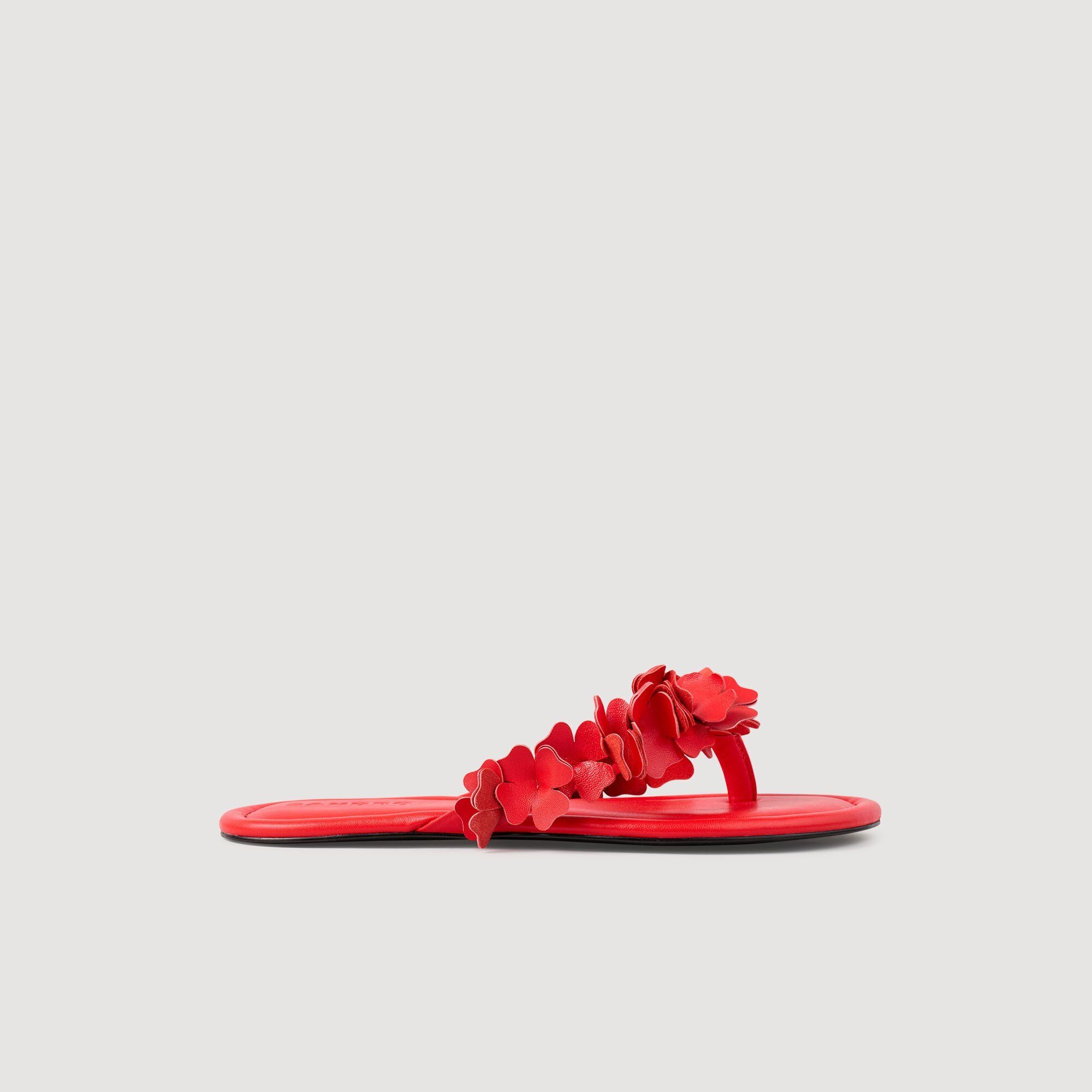 플로랄 가죽 샌들 Floral leather sandals SFACH0111851