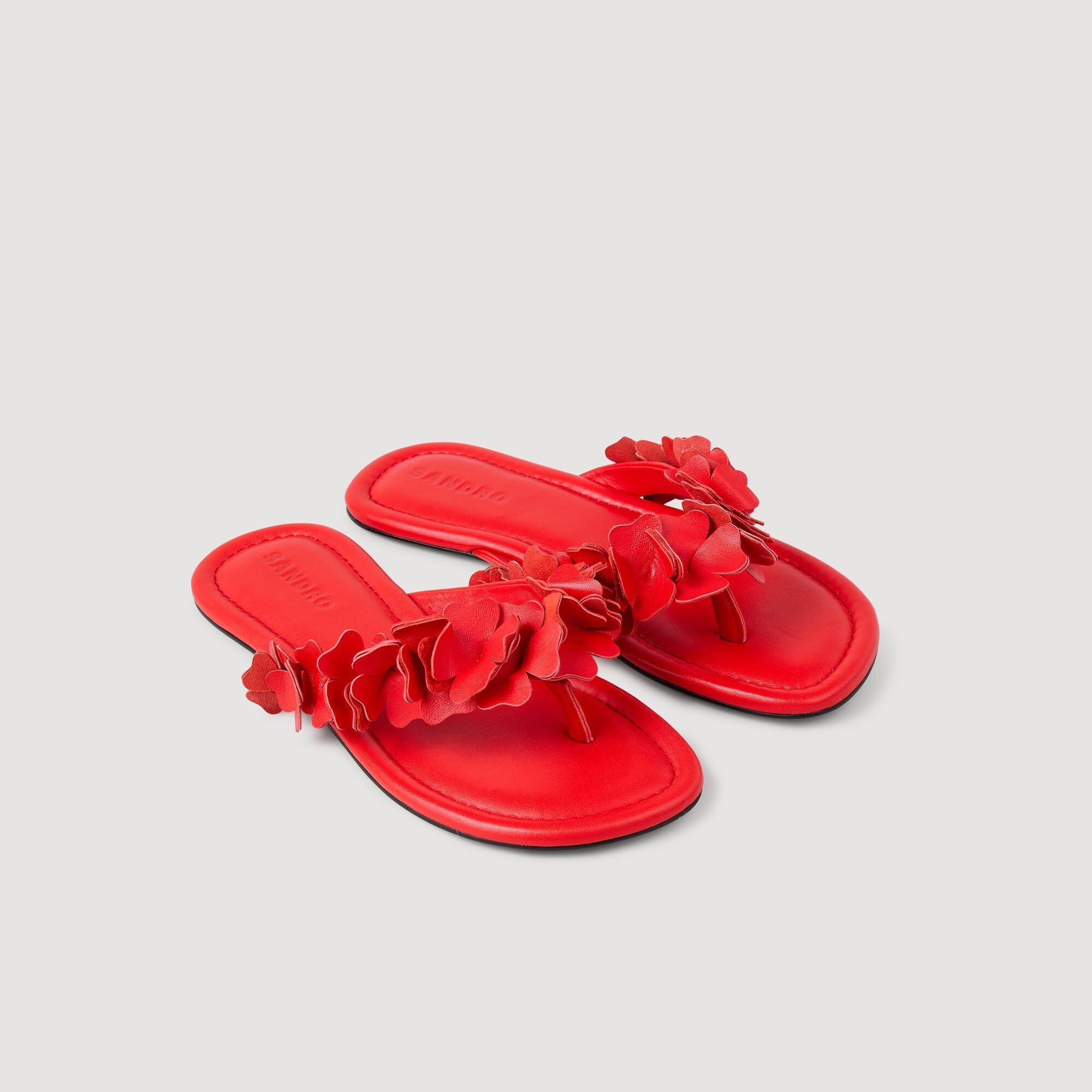 플로랄 가죽 샌들 Floral leather sandals SFACH0111851