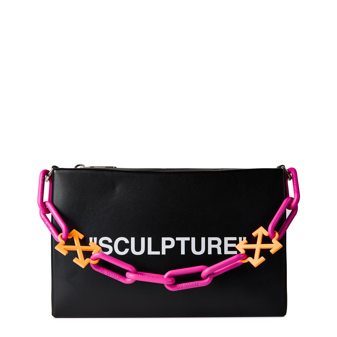 블록 로고 파우치 Block Met Logo Pouch 701260 Black/White