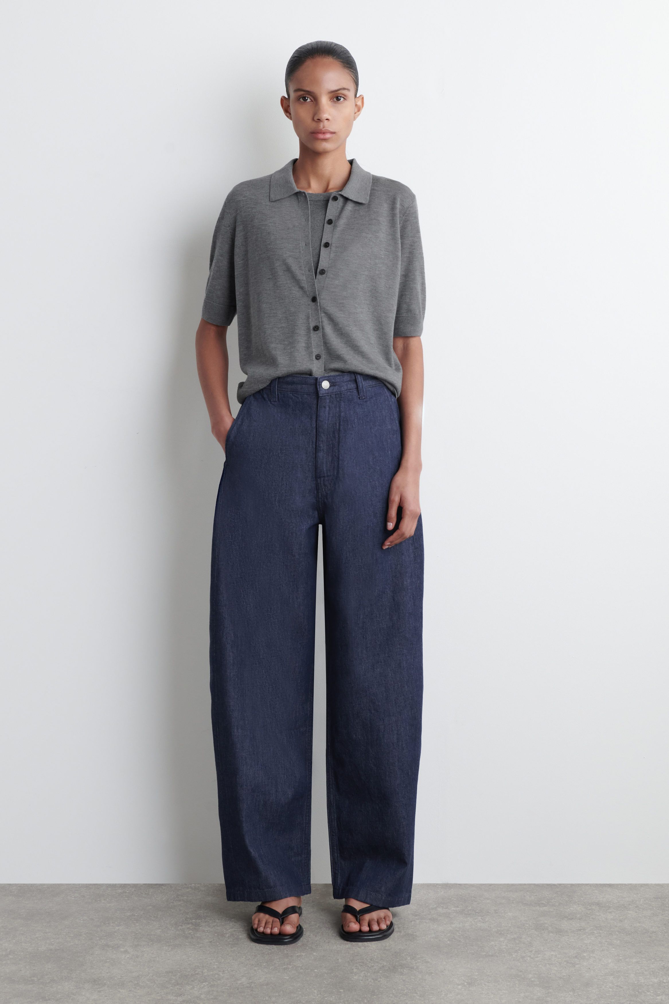 데님 바지 WIDE-LEG DENIM TROUSERS 1290480001