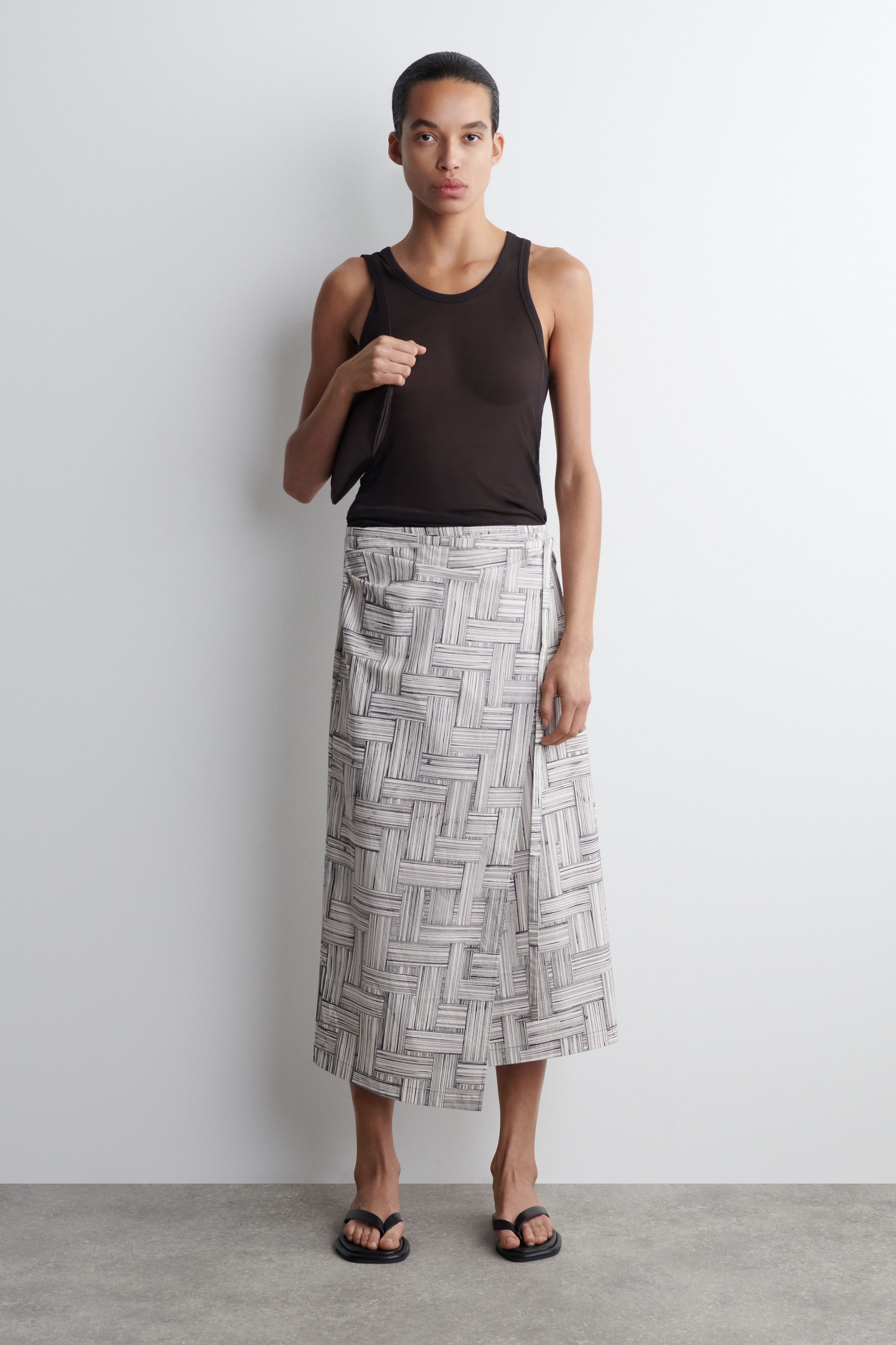 프린팅 코튼 랩 스커트 PRINTED COTTON WRAP SKIRT 1303444001