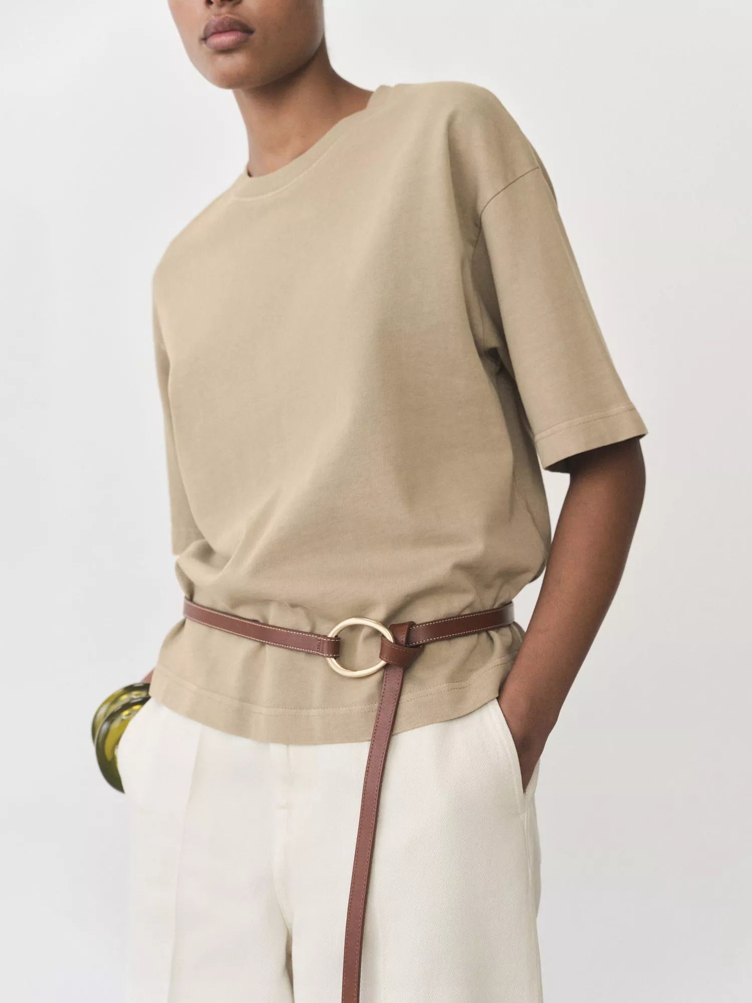 오버사이즈 티셔츠 Sita Oversized T-Shirt 113652053 Beige
